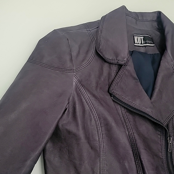 NWOT Kut from the Kloth grey faux leather moto jacket - Picture 5 of 10